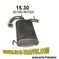 Ауспух 15.30 ALU ЗАДНО ГЪРНЕ Nissan X-Trail 2.0/2.5 ; Nissan X-trail 2.2 TD/22904/ 15,30/ АУСПУСИ POLMOSTROW