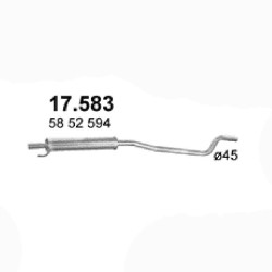 Ауспух 17.583 ALU СРЕДНО ГЪРНЕ OPEL CORSA C /17,583 / АУСПУСИ POLMOSTROW