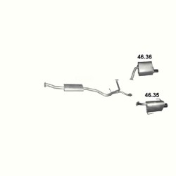 Ауспух 46.36 ALU ЗАДНО ДЯСНО ГЪРНЕ SUBARU TRIBECA / 46,36/ АУСПУСИ POLMOSTROW